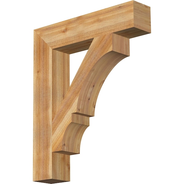 Ekena Millwork Balboa Block Rough Sawn Bracket, Western Red Cedar, 6"W x 30"D x 36"H BKT06X30X36BOA05RWR - main